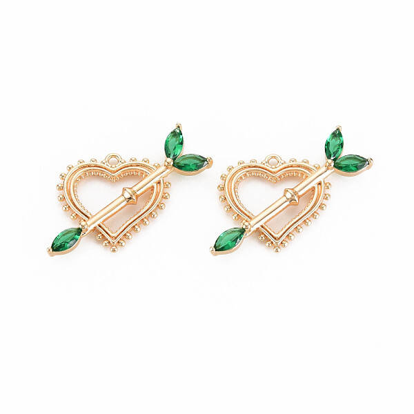 Brass Micro Pave Cubic Zirconia Pendants