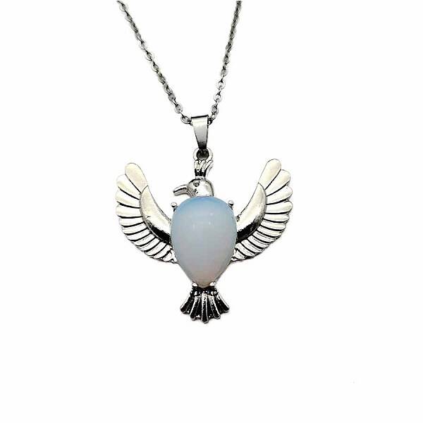 Peace Dove Water Droplet Crystal Necklace Pendant Fashion Ornament Simple Pendant