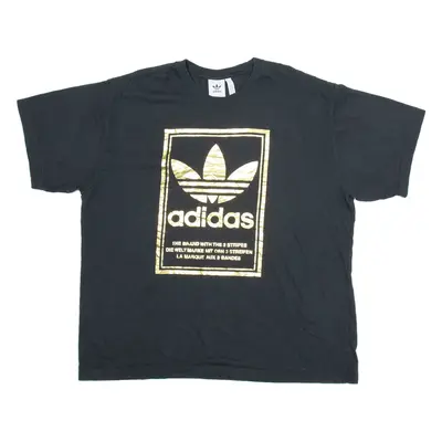 ADIDAS Mens T-Shirt Black 2XL