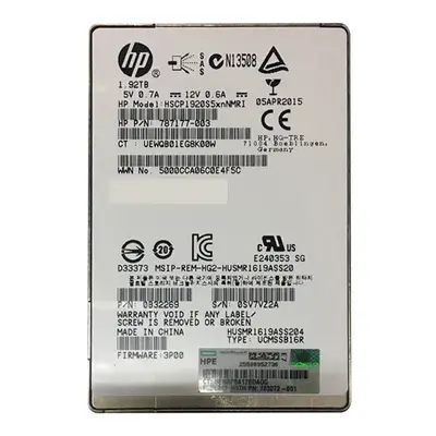787177-003 HP 1.92TB SAS 12Gb/s Read Intensive 2.5-Inch Solid State Drive