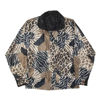 JUST JOSEPHINE Reversible Shell Jacket Brown 90s Animal Print Womens L