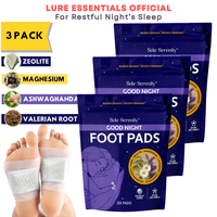 (3 Pack) Sole Serenity Good Night Sleep Detox Foot Pads with Magnesium Glycinate, Valerian Root, Lavender, GABA, Ashwagandha ...