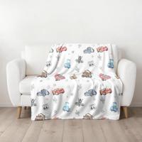 Soft Funny Throw Blanket Route 66 Cars Velveteen Plush Blanket,Lightning Mcqueen Blanket,Nursery Warm Nap Blankets Home Bedro...