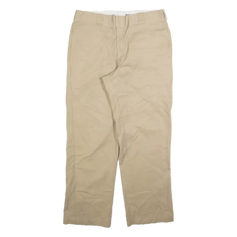 DICKIES 874 Workwear Mens Trousers Beige Regular Straight W34 L30