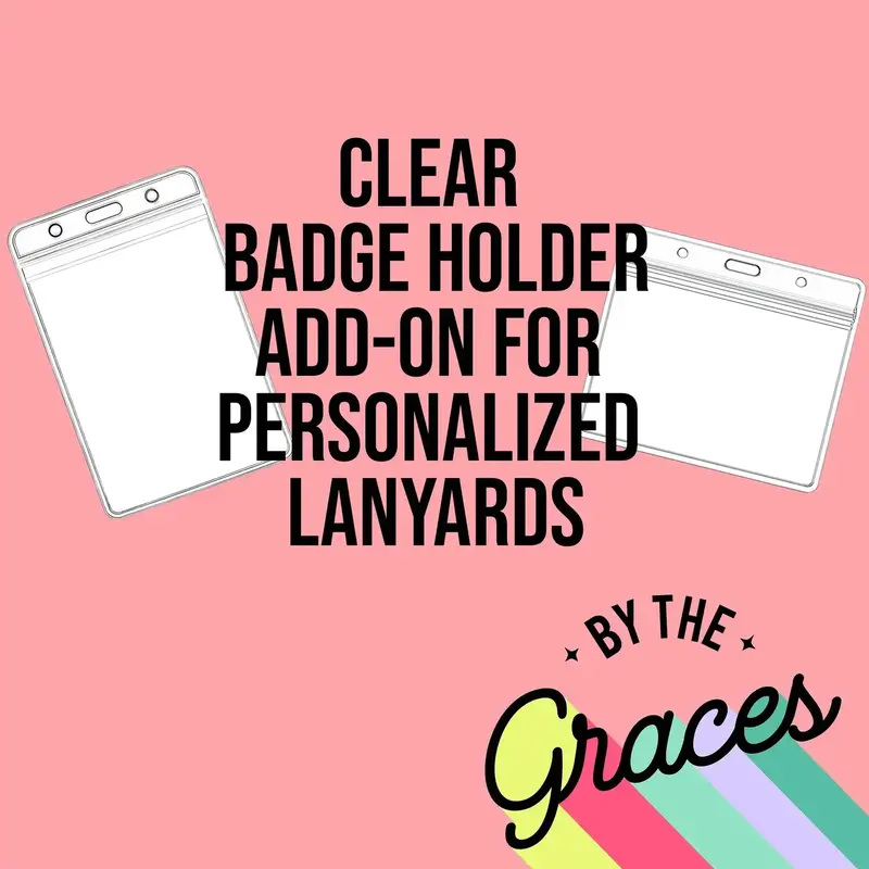 By the Graces - Clear Badge Holder with Zippered Top - Great for Keeping ID Badges, Cards, and Other Docs Handy and Secure