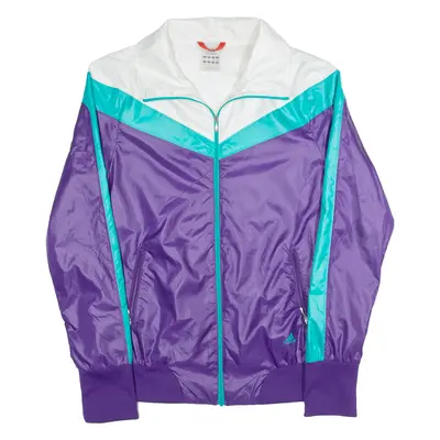 ADIDAS Womens Bomber Jacket Purple Colourblock XS