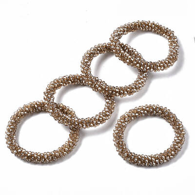 Faceted Transparent Glass Beads Stretch Bracelets