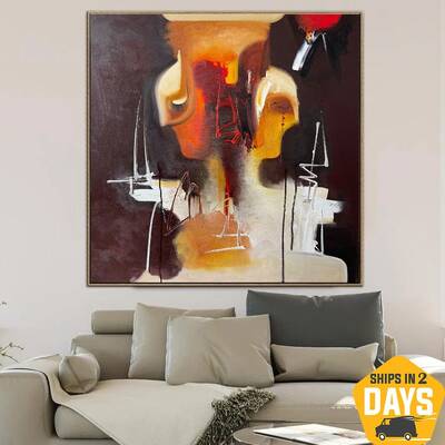 Colorful Paintings On Canvas Creative Wall Art Abstract Textured Oil Painting for Office Decor | DISCUSSION 35.4"x39.4&q...