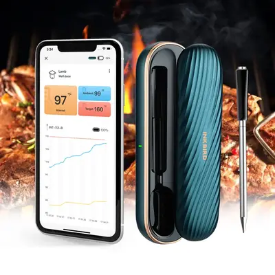 INKBIRD meat thermometer, wireless Bluetooth thermometer, suitable for barbecue, cooking, parties, kitchen utensils，Holiday...