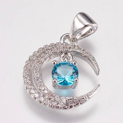 Brass Micro Pave Cubic Zirconia Pendants