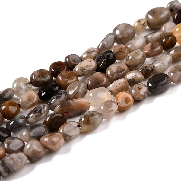 Natural Black Sunstone Beads Strands