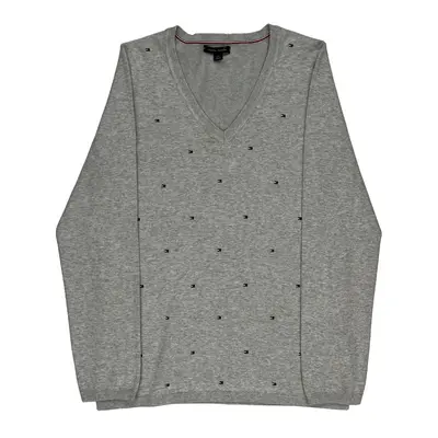 Tommy Hilfiger Jumper - Large Grey Cotton Blend