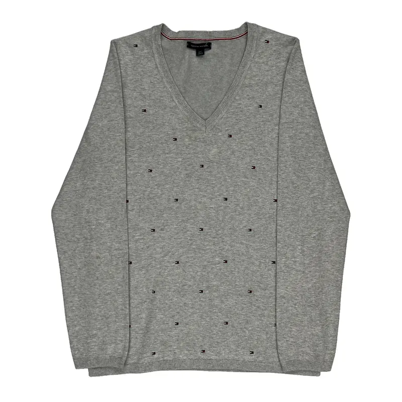 Tommy Hilfiger Jumper - Large Grey Cotton Blend