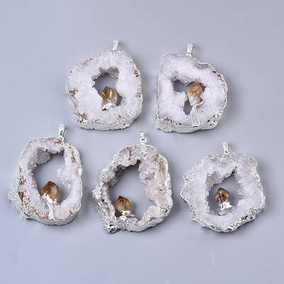 Natural Druzy Agate Big Pendants