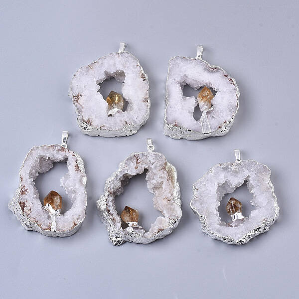 Natural Druzy Agate Big Pendants