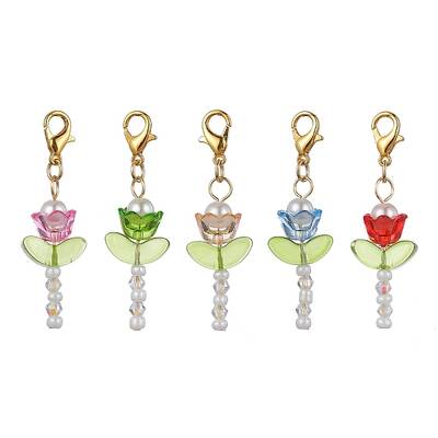 Flower Transparent Acrylic & Glass Pendant Decooration