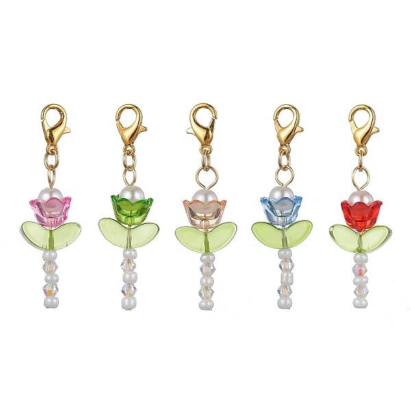 Flower Transparent Acrylic & Glass Pendant Decooration