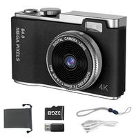 Rechargeable 4K HD Camera, 1 Count CCD Digital Camera Photos with 32G Memory Card, Fashionable Retro Camera, Suitable for Tre...