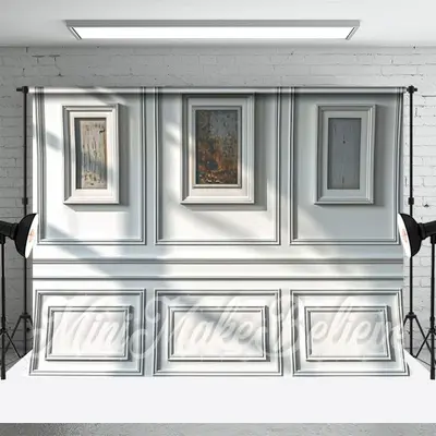 Gallery White Art Retro Wall Backdrop For Photography - Aperturee