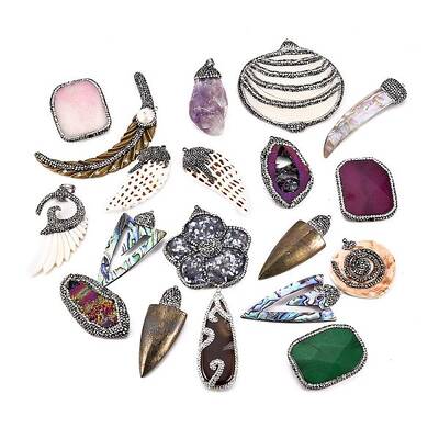 Natural Gemstone & Shell Pendants
