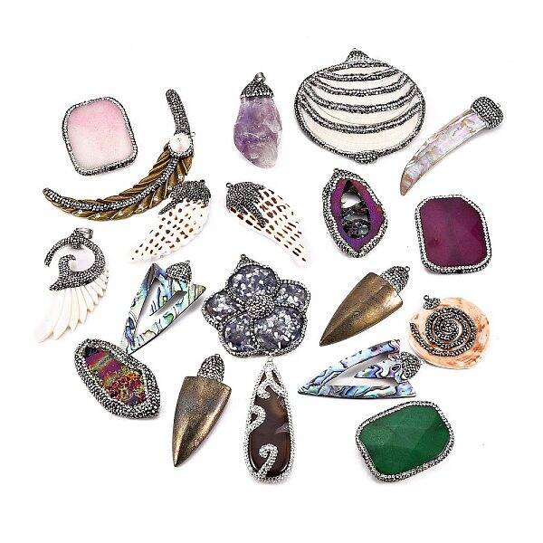 Natural Gemstone & Shell Pendants