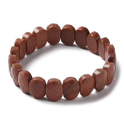 Synthetic Goldstone Beaded Stretch Bracelet