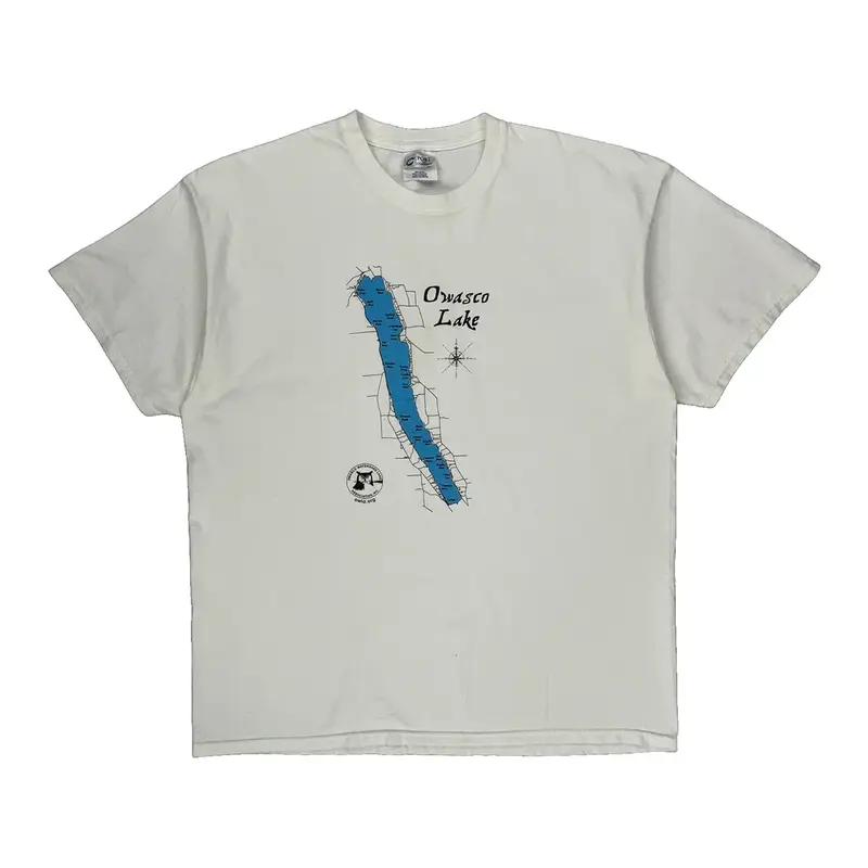 Owasco Lake Port & Company Graphic T-Shirt - XL White Cotton