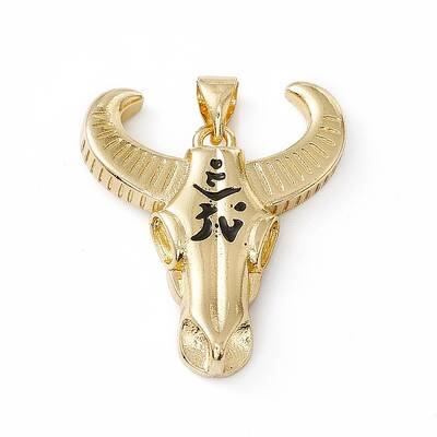 Brass Black Enamel Pendants