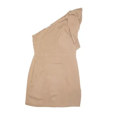 REISS Wedding Guest A-Line Dress Beige Sleeveless Knee Length Womens UK 14