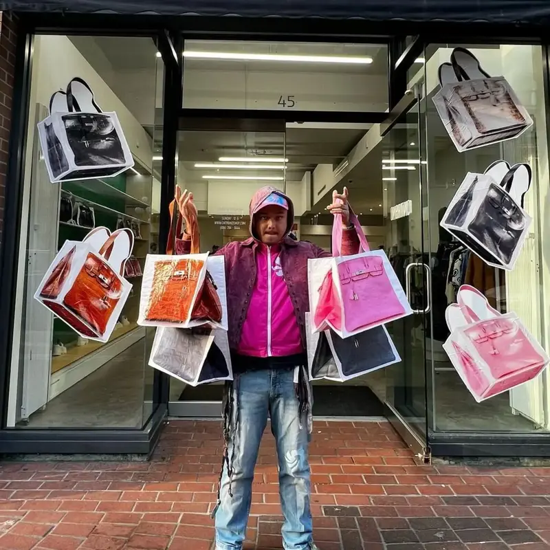 2025 INS blogger's parody creative grocerybags platinum bag remake fashion blogger's same fitness and leisure bag Beach Bag