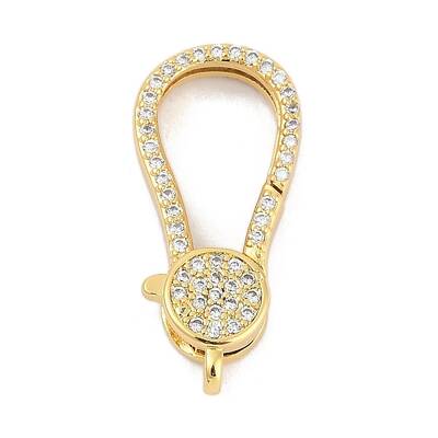 Brass Micro Pave Cubic Zirconia Lobster Claw Clasps