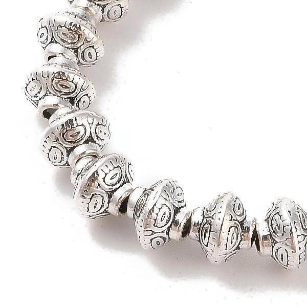 Tibetan Style Bicone Alloy Bead Strands