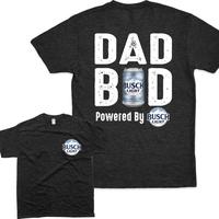[Sale Up To 60%] Busch Light Dad Bod T-Shirt, Powered by Beer Graphic, Classic Fun Style, Perfect Gift for Beer Lovers