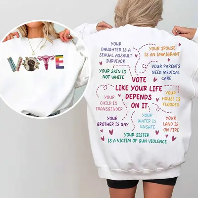 Vote Banned Books Shirt, Reproductive Rights Tee, Pro Roe V Wade T-Shirt, LGBTQ Shirt  2Side