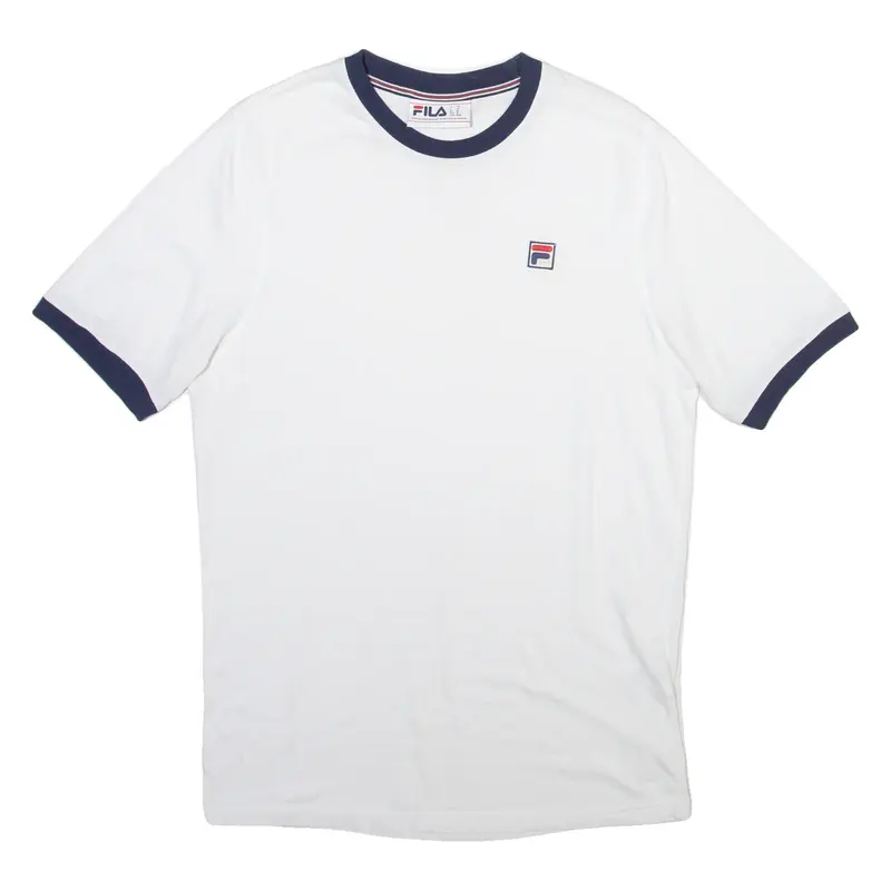 FILA Mens T-Shirt White Crew Neck M