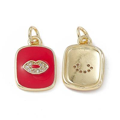 Brass Micro Pave Cubic Zirconia Charms