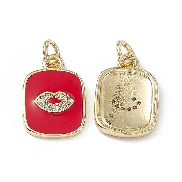 Brass Micro Pave Cubic Zirconia Charms