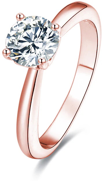 Beneto Rose gold plated silver ring with crystals AGG201 - Circuit: 56 mm