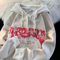 Trendy Vintage Star Corduroy Jacket for Women - Loose Fit Hooded Cardigan Sweatshirt for Spring & Autumn Seasons - Stylish St...
