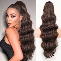 Isaic Women's Grab Clip-on Ponytail Wig Large Curly Ponytail, Artificial Hair, Quick and Easy Hairstyle for Daily Outing Wear