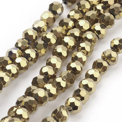Faceted(32 Facets) Electroplate Glass Bead Strands