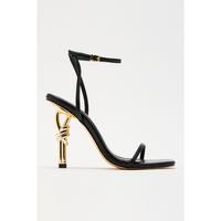 Ready Or Knot Heeled Sandals - Black