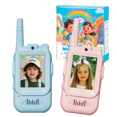 Walkie Talkie for Kids with Video: 2 Pack Rechargeable Toddler Toys with HD Camera & Voice Changer, Long Range Gift Toys for ...