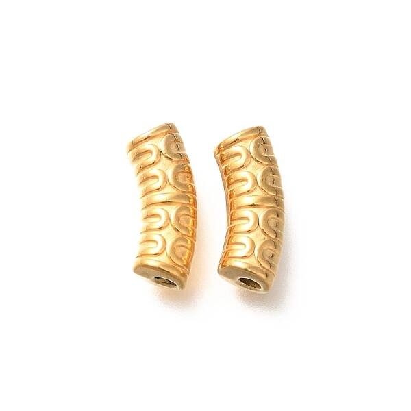 Ion Plating(IP) 304 Stainless Steel Curved Tube Beads