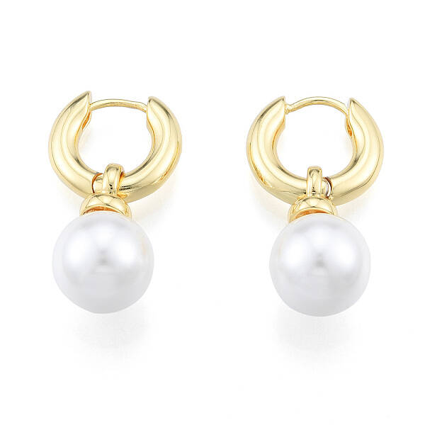 ABS Plastic Pearl Dangle Hoop Earrings