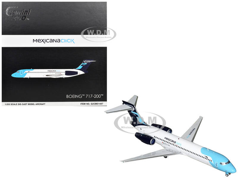 Boeing 717-200 Commercial Aircraft Mexicana Click (N907ME) White with Light Blue Nose and Dark Blue Tail Gemini 200 Serie...