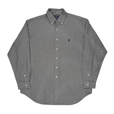 Blake Ralph Lauren Checked Shirt - Large Grey Cotton
