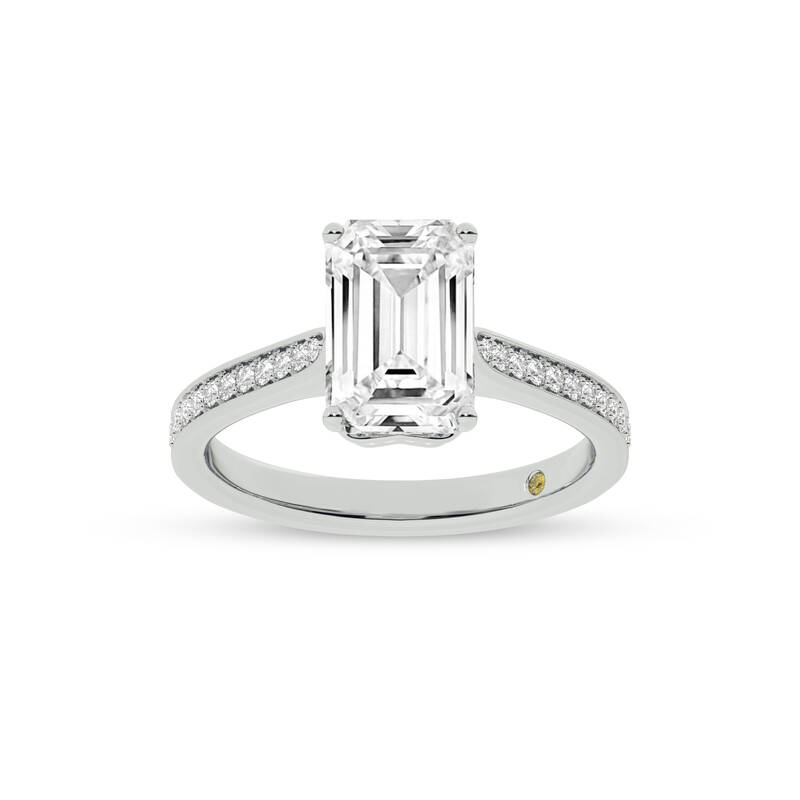 Taos Hidden Halo Emerald Cut Lab Grown Diamond Engagement Ring | 10K White Gold 2 1/4 CT. TW.