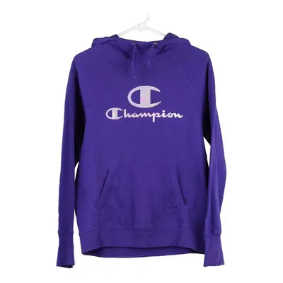 Champion Spellout Hoodie - Medium Purple Cotton Blend