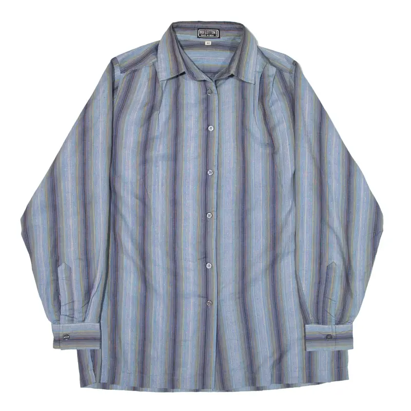 Shirt Blue Striped Long Sleeve Womens L
